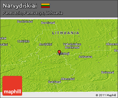 Physical Panoramic Map of Narvydiškiai