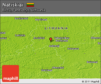 Physical Panoramic Map of Natiškiai