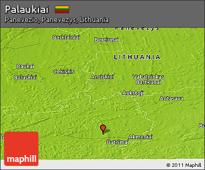 Physical Panoramic Map of Palaukiai
