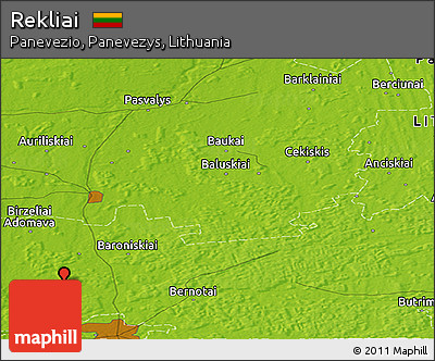 Physical Panoramic Map of Rekliai