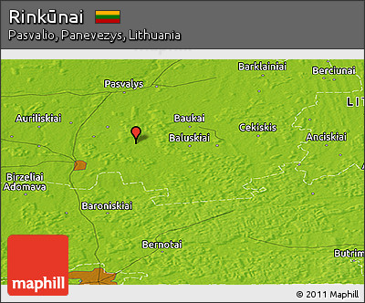 Physical Panoramic Map of Rinkūnai