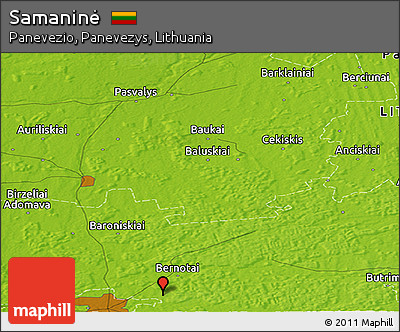 Physical Panoramic Map of Samaninė