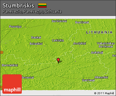 Physical Panoramic Map of Stumbriškis