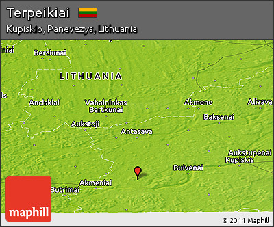 Physical Panoramic Map of Terpeikiai