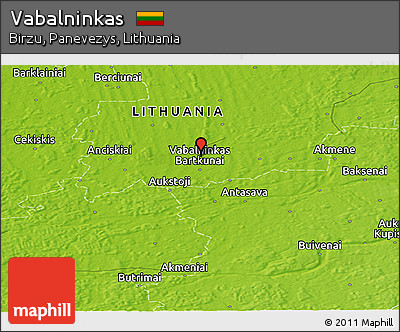 Physical Panoramic Map of Vabalninkas