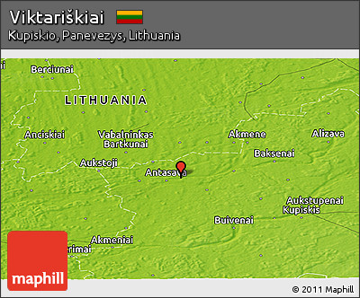 Physical Panoramic Map of Viktariškiai