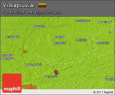 Physical Panoramic Map of Vilkapiuviai