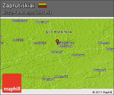 Physical Panoramic Map of Zaprutiškiai