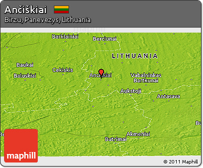Physical Panoramic Map of Ančiškiai