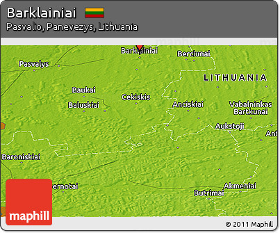 Physical Panoramic Map of Barklainiai