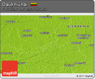 Physical Panoramic Map of Daukniūnai