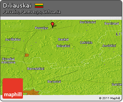 Physical Panoramic Map of Diliauskai