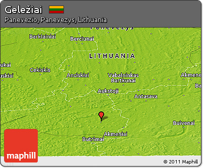 Physical Panoramic Map of Geležiai