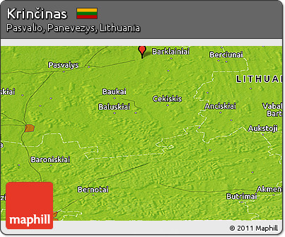 Physical Panoramic Map of Krinčinas