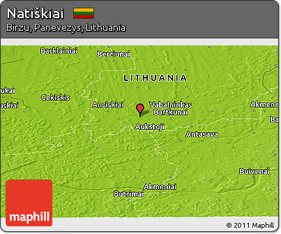 Physical Panoramic Map of Natiškiai