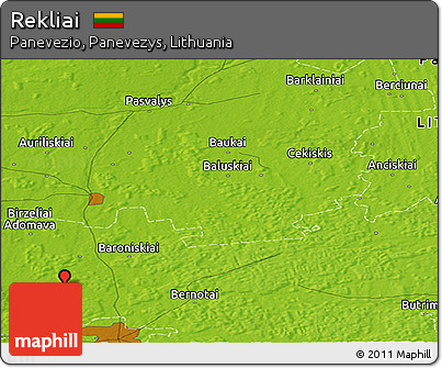 Physical Panoramic Map of Rekliai