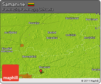 Physical Panoramic Map of Samaninė