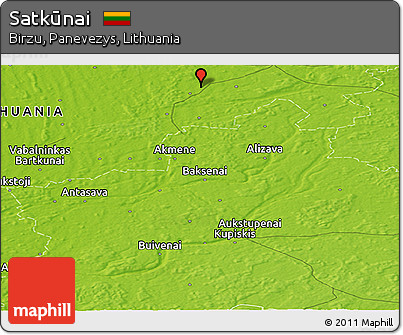 Physical Panoramic Map of Satkūnai