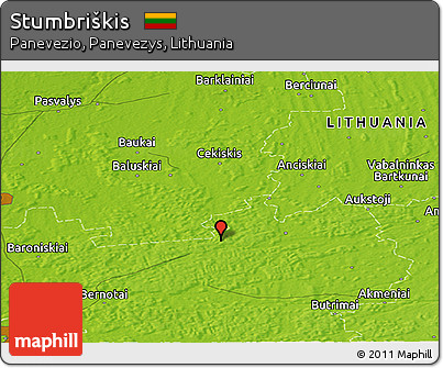 Physical Panoramic Map of Stumbriškis
