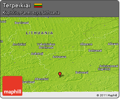 Physical Panoramic Map of Terpeikiai