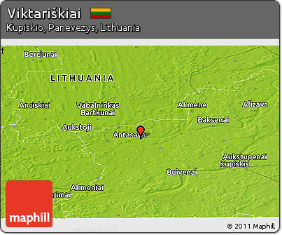 Physical Panoramic Map of Viktariškiai