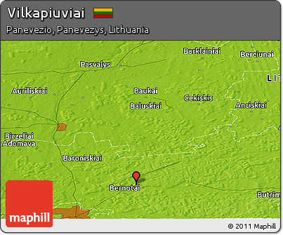 Physical Panoramic Map of Vilkapiuviai