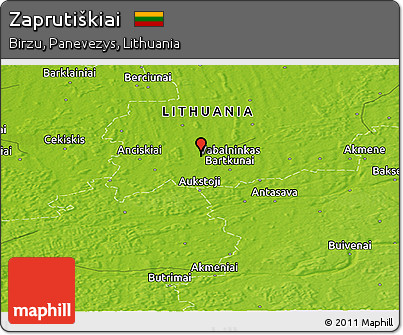 Physical Panoramic Map of Zaprutiškiai