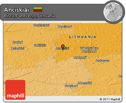 Political Panoramic Map of Ančiškiai