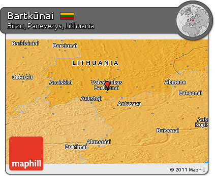 Political Panoramic Map of Bartkūnai