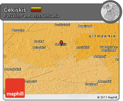 Political Panoramic Map of Čekiškis