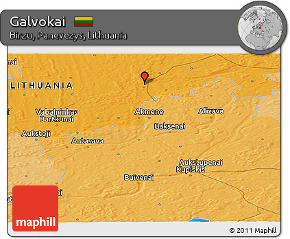 Political Panoramic Map of Galvokai