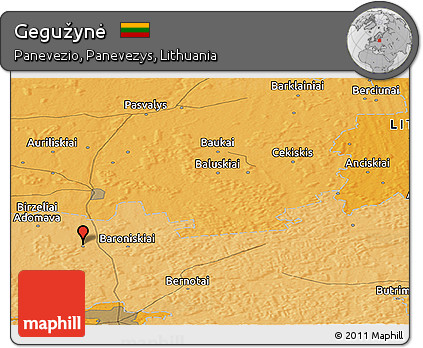 Political Panoramic Map of Gegužynė