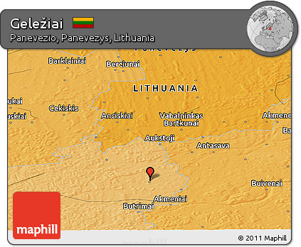 Political Panoramic Map of Geležiai