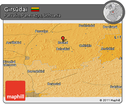 Political Panoramic Map of Girsūdai