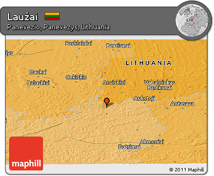 Political Panoramic Map of Laužai