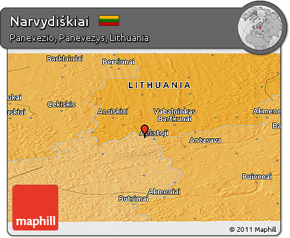 Political Panoramic Map of Narvydiškiai