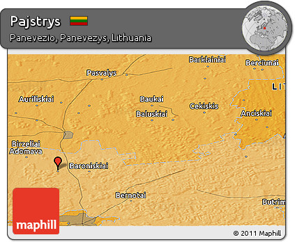 Political Panoramic Map of Pajstrys