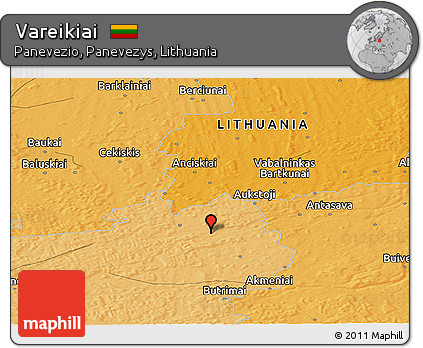 Political Panoramic Map of Vareikiai