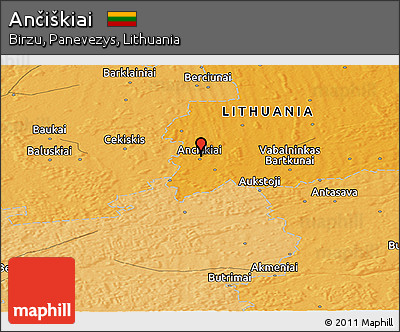 Political Panoramic Map of Ančiškiai