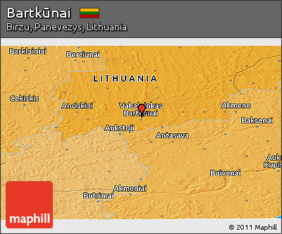 Political Panoramic Map of Bartkūnai