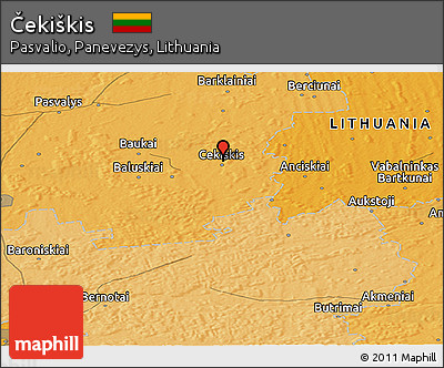 Political Panoramic Map of Čekiškis