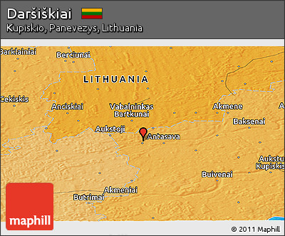 Political Panoramic Map of Daršiškiai