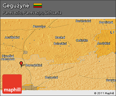 Political Panoramic Map of Gegužynė
