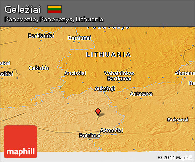 Political Panoramic Map of Geležiai