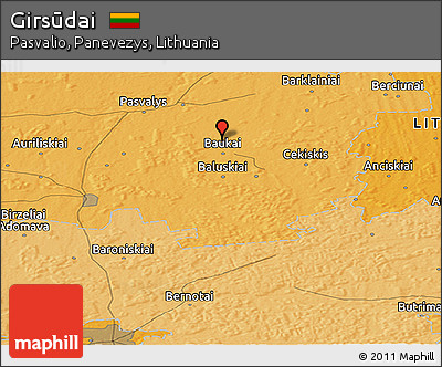 Political Panoramic Map of Girsūdai