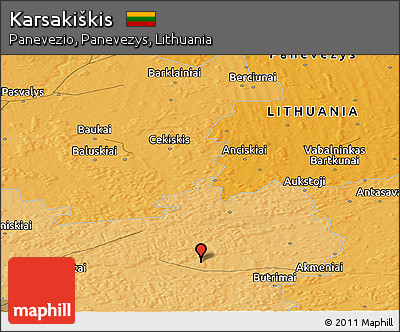 Political Panoramic Map of Karsakiškis
