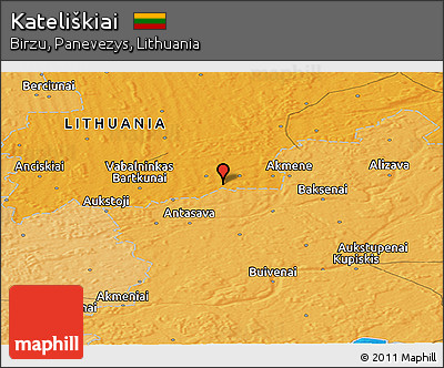 Political Panoramic Map of Kateliškiai