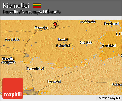 Political Panoramic Map of Kiemeliai