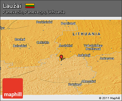 Political Panoramic Map of Laužai