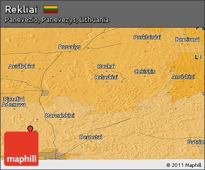 Political Panoramic Map of Rekliai